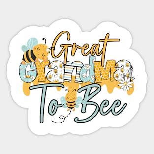 Great grandma to bee-Buzzing with Love: Newborn Bee Pun Gift Sticker